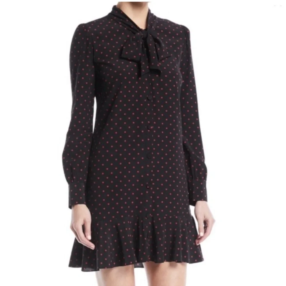 Veronica Beard Linley Tie Neck Long Sleeve Mini Dress Tunic Long Top Size 4 - Picture 4 of 17